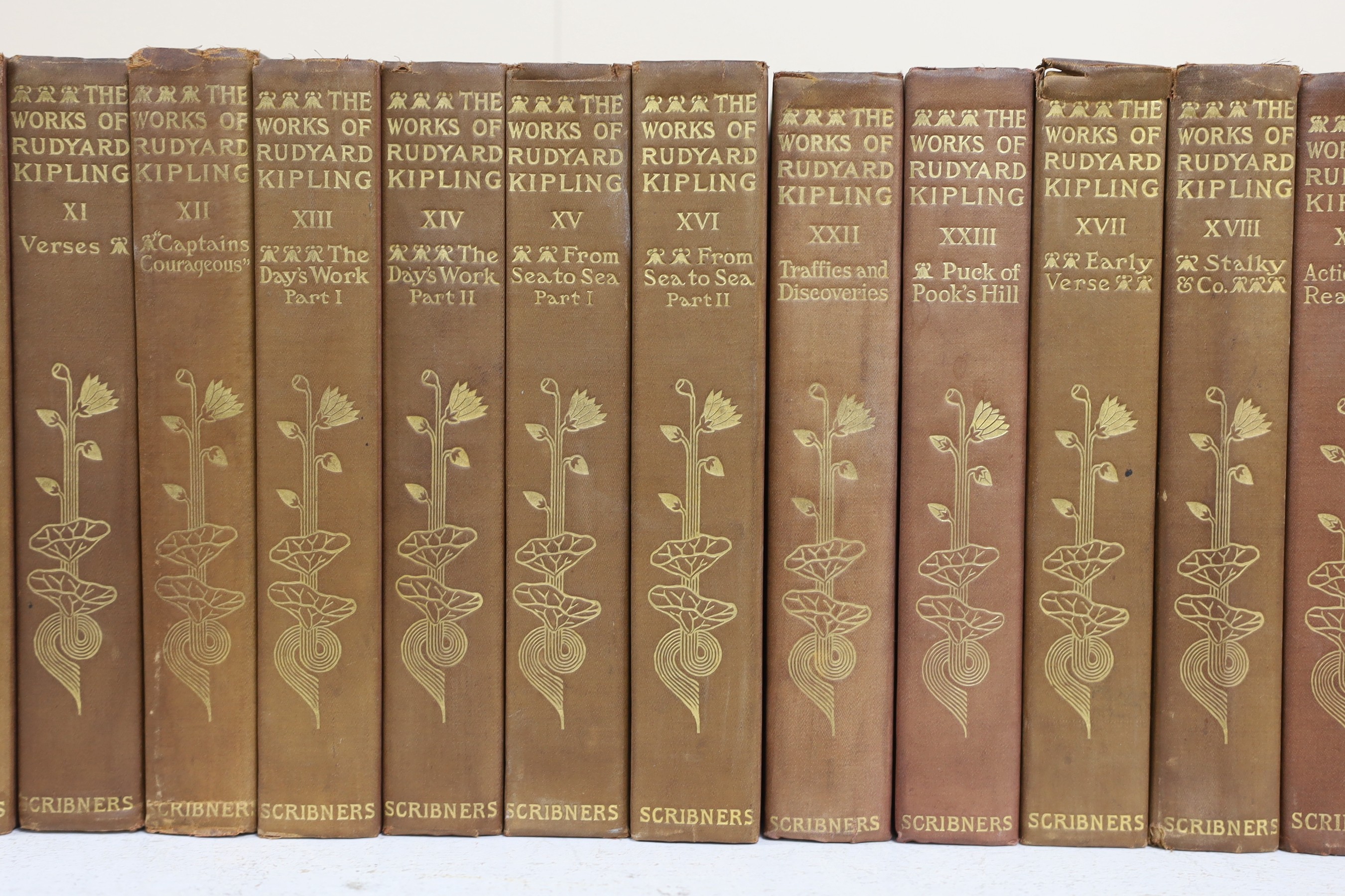 Kipling, Rudyard - The Writings in Prose and Verse, vols 1-24 and 26, 27 (of 36), 8vo, cloth, Charles Scribner’s Sons, New York, 1899-1919 (26)